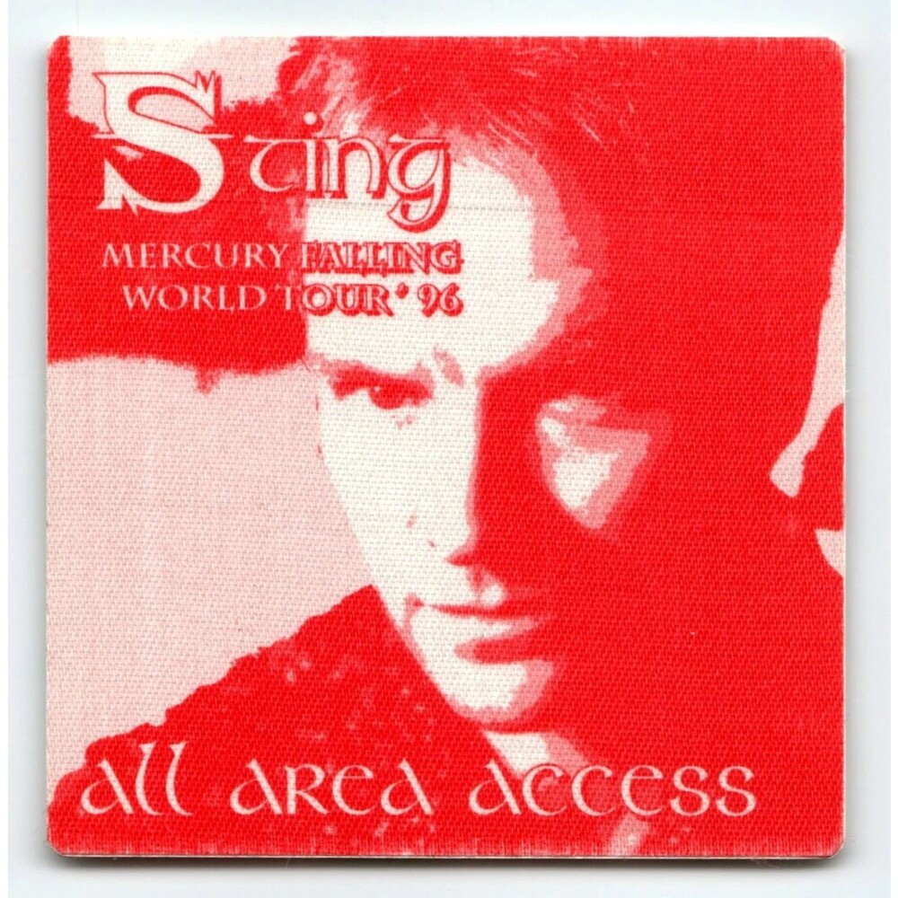 Sting Backstage Music Pass Original 1996 Tour Vintage Pop Rock Police Cloth Red